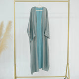 Fashion Shiny Abayas for Women Muslim Kimono Open Cardigan Dubai Kaftan Turkey Robe Arab Kebaya Islam Clothing Ramadan Eid Dress