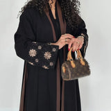 Eid Embroidery Abayas Women Muslim Dress Dubai Kaftan Kimono Cardigan Ramadan Islam Jalabiya Kebaya Caftan Marocain Femme Robe