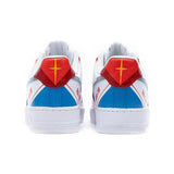 [Custom Men's mechanical style white, red and blue]Nike Air Force 1 07 Coverage Warm Low-Top Skateboard Shoes Men's Red White