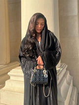 Shiny Satin Open Kimono Abaya Dubai Luxury 2025 Muslim Abayas For Women Kaftan Dress Islam Clothing Robe Femme Musulmane Caftan