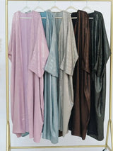 Shiny Satin Open Kimono Abaya Dubai Luxury 2025 Muslim Abayas For Women Kaftan Dress Islam Clothing Robe Femme Musulmane Caftan