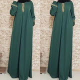 Muslim Ethnic Style Print Abayas Plus Size Dubai Dresses For Women 4xl 5xl Long Sleeve Loose Casual Robe Fashion Ramadan Dress