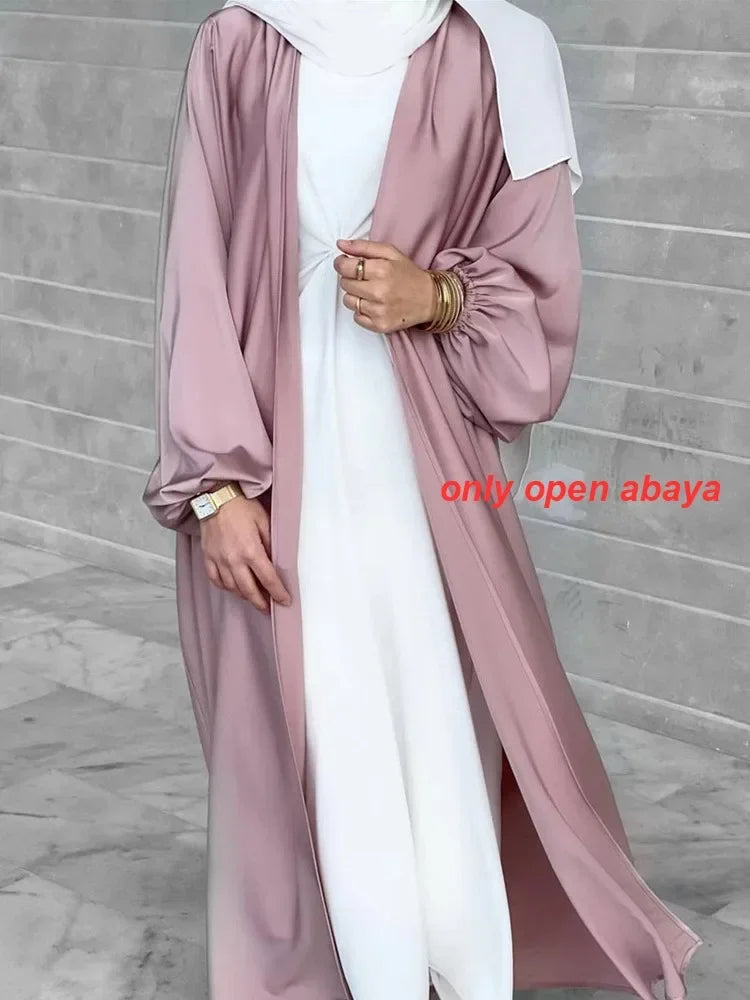 Summer Puff Sleeve Muslim  Abaya Women Dress Elegant Modest Morocco Party Long Dress Islamic Turkey Dubai Eid Ramadan Jubah Robe