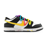 [Custom Rainbow Pac-Man S-BOX]Nike Dunk Anti-Slip Wear-Resistant Low-Top Skateboard Shoes GS Black White Yellow