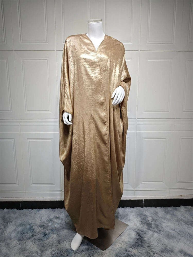 Ramadan Shiny Satin Open Kimono Abaya Dubai Luxury 2024 Muslim Abayas For Women Kaftan Dress Islam Clothing Robe Femme Musulmane