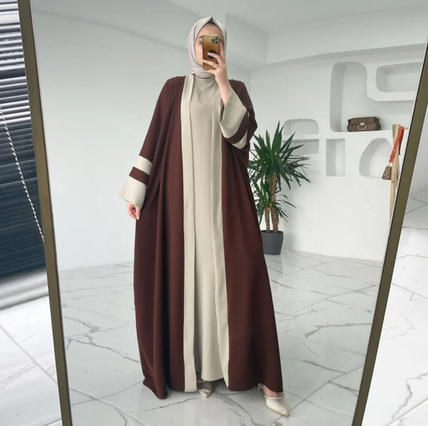 Two-Piece Abaya Long Dress - Elegant Modest StyleTwo-Piece Abaya Long