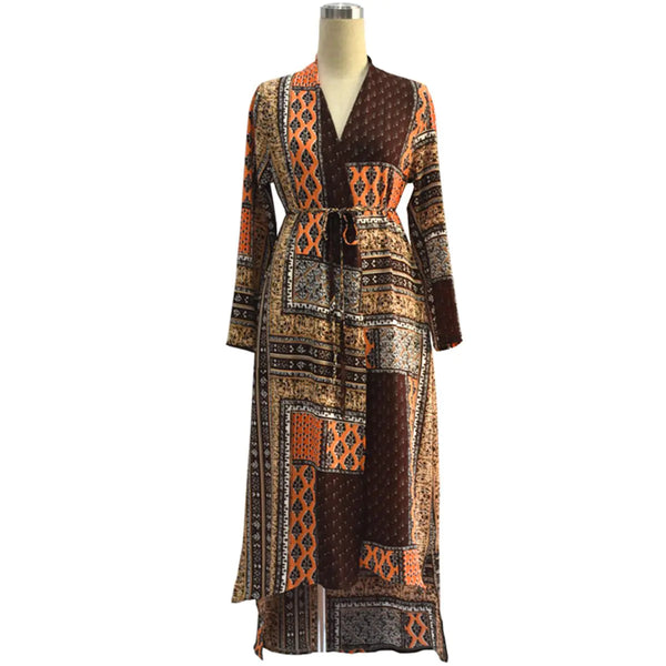 Oversized Parisian Bead Retro Long Sleeve Robe