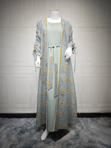 Ramadan Eid Djellaba Kimono Jalabiya Muslim Sets for Women Dubai Abaya Turkey Kaftan Robe Caftan Marocain Femme Islam Clothing