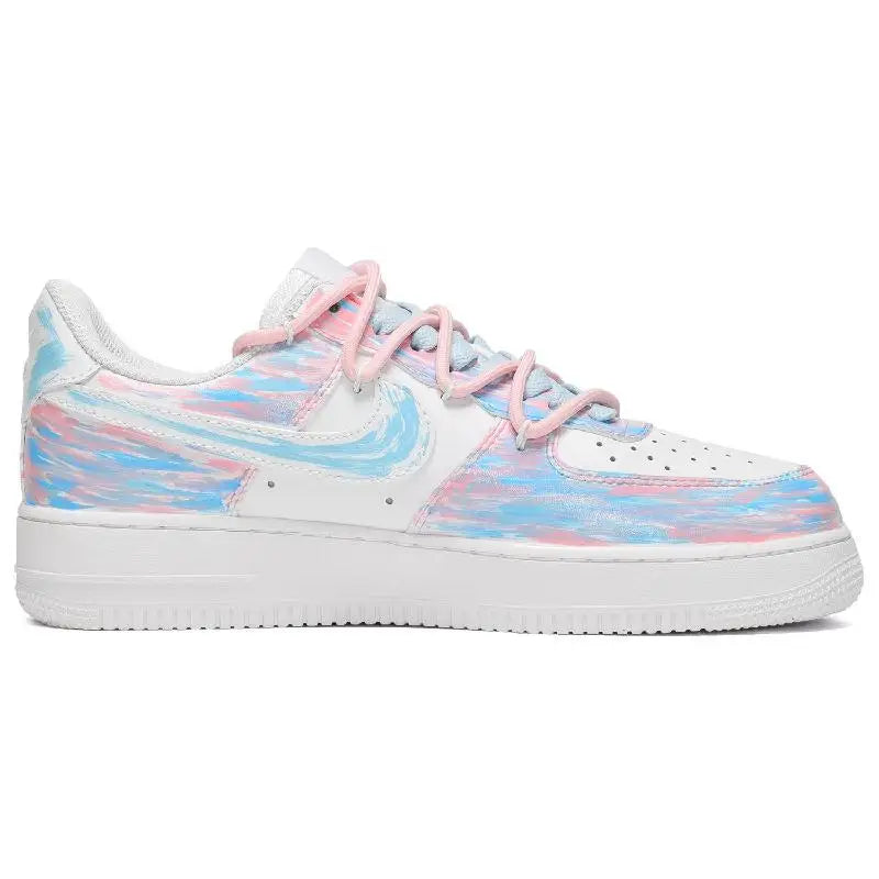 [Custom Women's Macaron Love in blue and pink]Nike Air Force 1 Low CUS ID Macaron Love Low-Top Skateboard Shoes Women's Blue