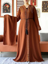 2025 New Lady Elegant Dress Chiffon Open Abaya with Zipper Muslim Women Dress Islamic Clothing Cardigan Abaya Women Muslim Dress