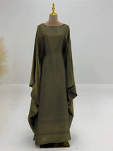 Batwing Butterfly Satin Shimmer Abaya Dubai Luxury Muslim Maxi Kaftan Dresses Abayas For Women Kebaya Caftan Robe Femme Vestidos