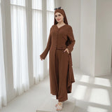 New Muslim Sets for Women Button Long Tops Pants 2 Piece Suit Dress Turkey Kaftan Dubai Abaya Eid Ramadan Islam Clothing Outfits