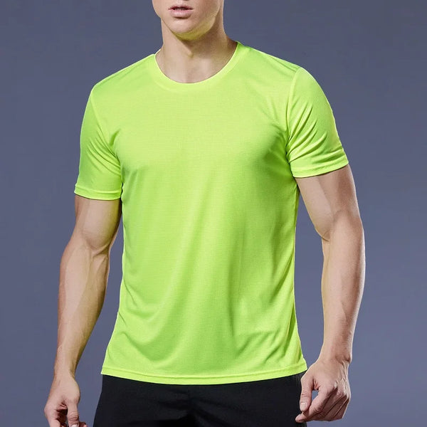 High quality men breathable fast drying running sports fitness breathable comfortable short sleeve T-shirt casual light Gym Tops