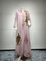 Dubai Abaya Sequin Muslim Dress Women Muslim Southeast Asian Dress for Women Casual Party Evening Dress Clothes for Muslim Women
