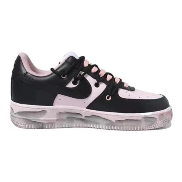 [Custom AF Black powder S-BOX]Nike Air Force 1 Skateboard Shoes Women's Low-Top Black/Pink