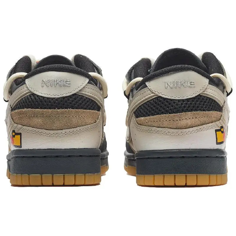 [Custom Men's retro indicator light S-BOX]Nike Dunk Scrap Low-Top Skateboard Shoes Men's Gray White