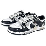 [Custom Peace and joy]Nike Dunk Low Wear-Resistant Low-Top Skateboard Shoes GS White Black