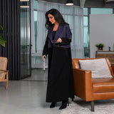 Robe Denim Splicing Jacket Dubai Fashion Women's Muslim Middle East Abaya Jacket Robe Abaya Coat