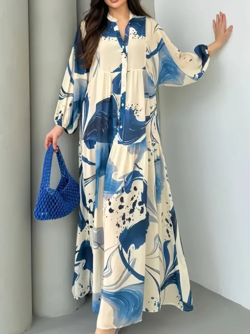 Women Dress Abaya Muslim Loose Button Up Dubai Vestidos Largos Long Dresses Kaftan Arab Robe Party Caftan Jalabiya Ramadan