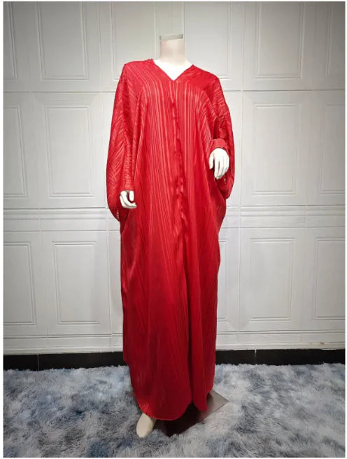 Shiny Black Abaya & Robe Set for Women