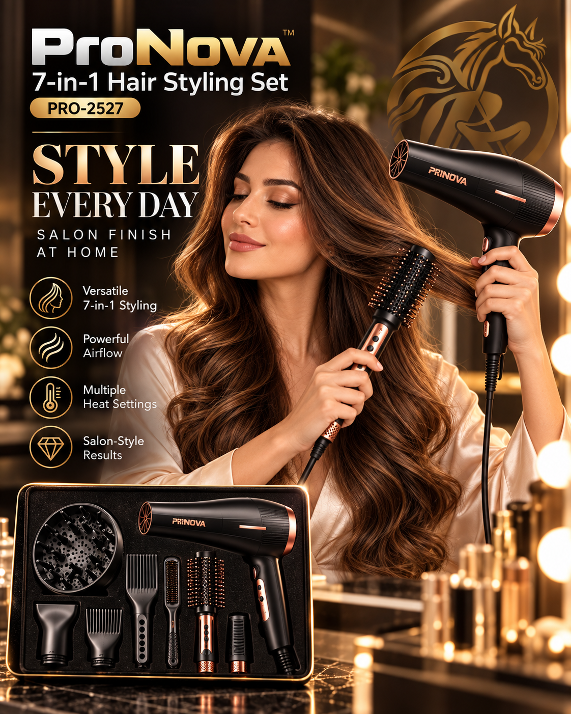 ProNova PRO-2527 hair styling lifestyle image