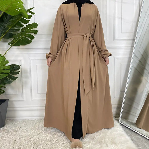 Lace Up Cardigan Robe with Cuffs and Pockets