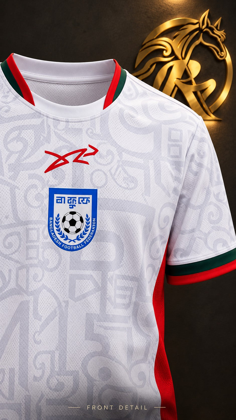bangladesh-white football jersey detail view | Raakaat