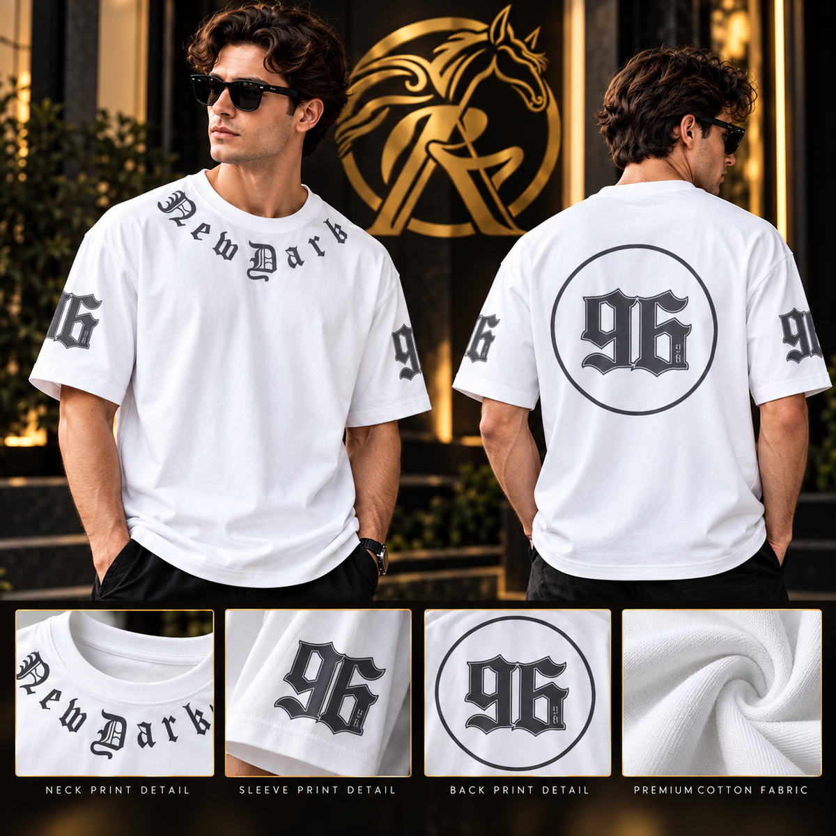 Raakaat white New Darb oversized graphic T-shirt print and fabric details