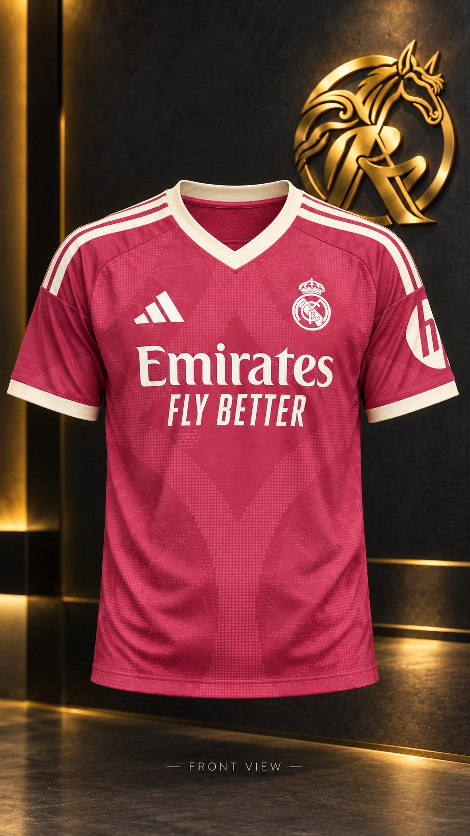 Real Madrid pink football jersey front view | Raakaat