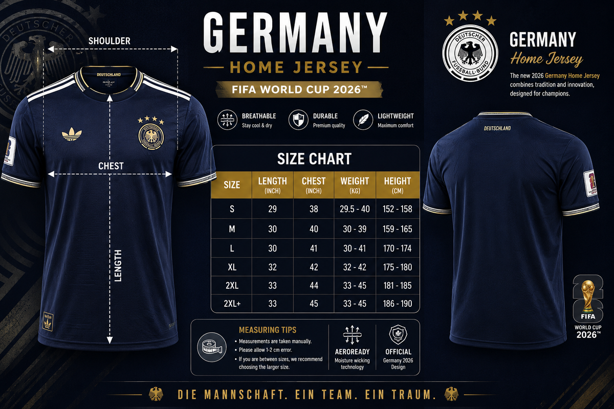 Germany Away Concept Jersey – Navy Blue & Mint Green 4-Star National Football  T-Shirt