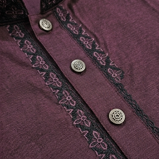 Premium Maroon Embroidered Panjabi – Elegant Traditional Wear for Men | 381
