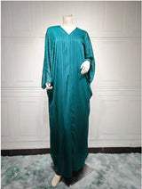 Shiny Black Abaya & Robe Set for Women