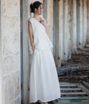 Double-layer Cotton Washed Skirt for Travel Leisure