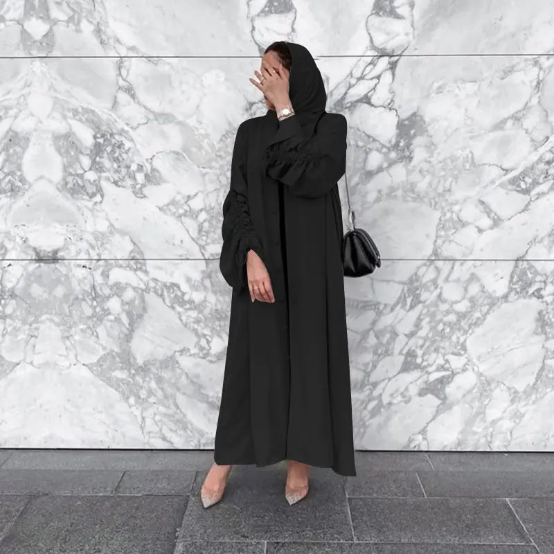 Patchwork Sleeved Cardigan Robe for Women